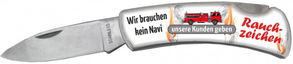 Taschenmesser - Wir brauchen kein Navi - unsere Kunden geben Rauchzeichen