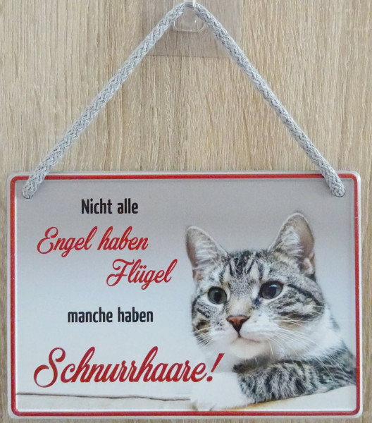 Hängeschild - Nicht alle Engel haben Flügel - manche haben Schnurrhaare