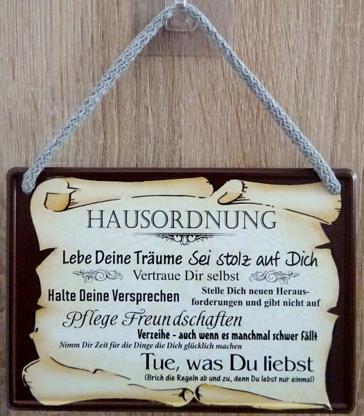 Hängeschild - Hausordnung