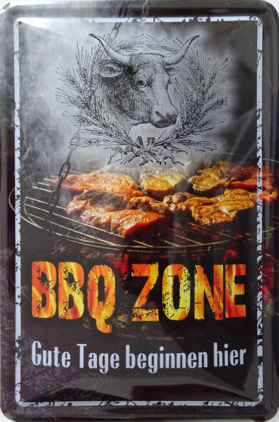 Blechschild BBQ Zone