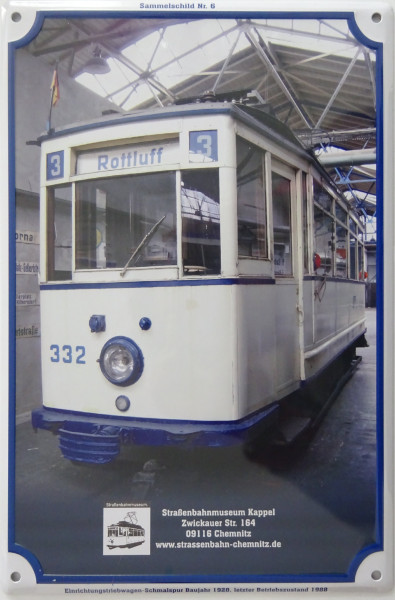 Blechschild 20x30cm - Straßenbahn Museum Chemnitz